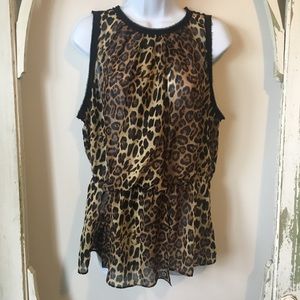 Zara chiffony leopard print sleeveless top